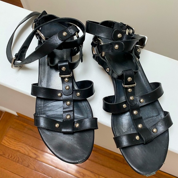 Stuart Weitzman Leather Stud Gladiator Sandal - Picture 1 of 10